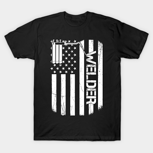 Welder American Flag T-Shirt by paola.illustrations